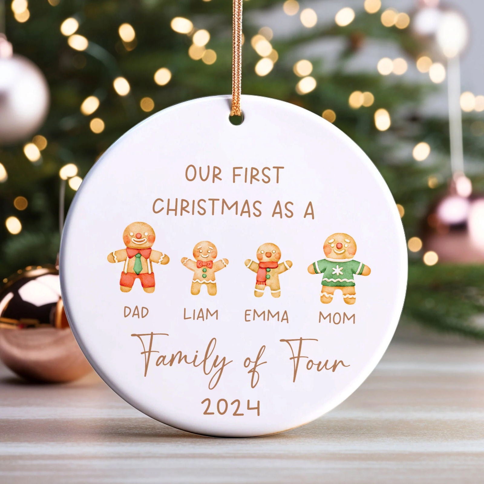 Personalized Ceramic Family Ornament, Family Christmas CX02-22 - 19Gifts