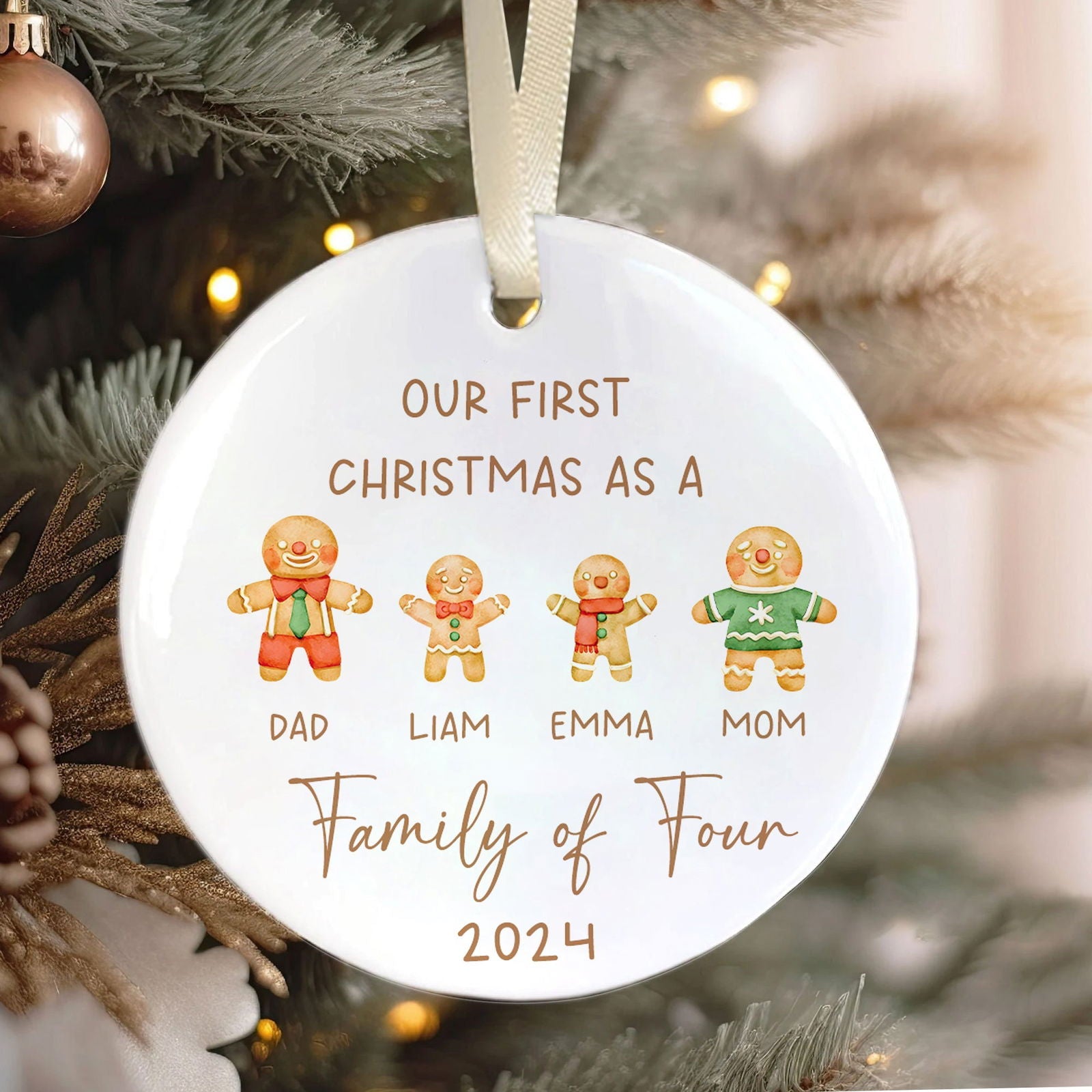 Personalized Ceramic Family Ornament, Family Christmas CX02-22 - 19Gifts