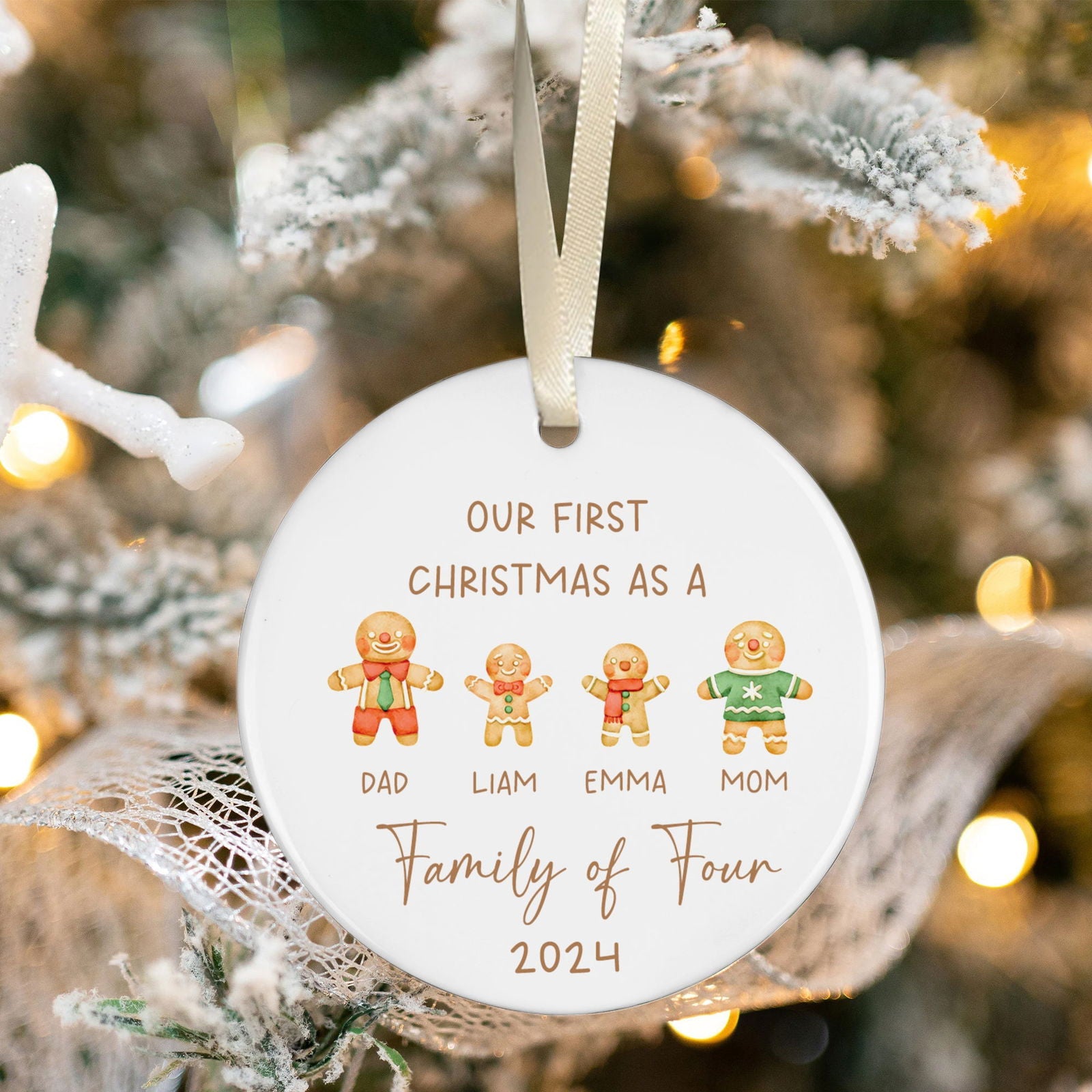 Personalized Ceramic Family Ornament, Family Christmas CX02-22 - 19Gifts