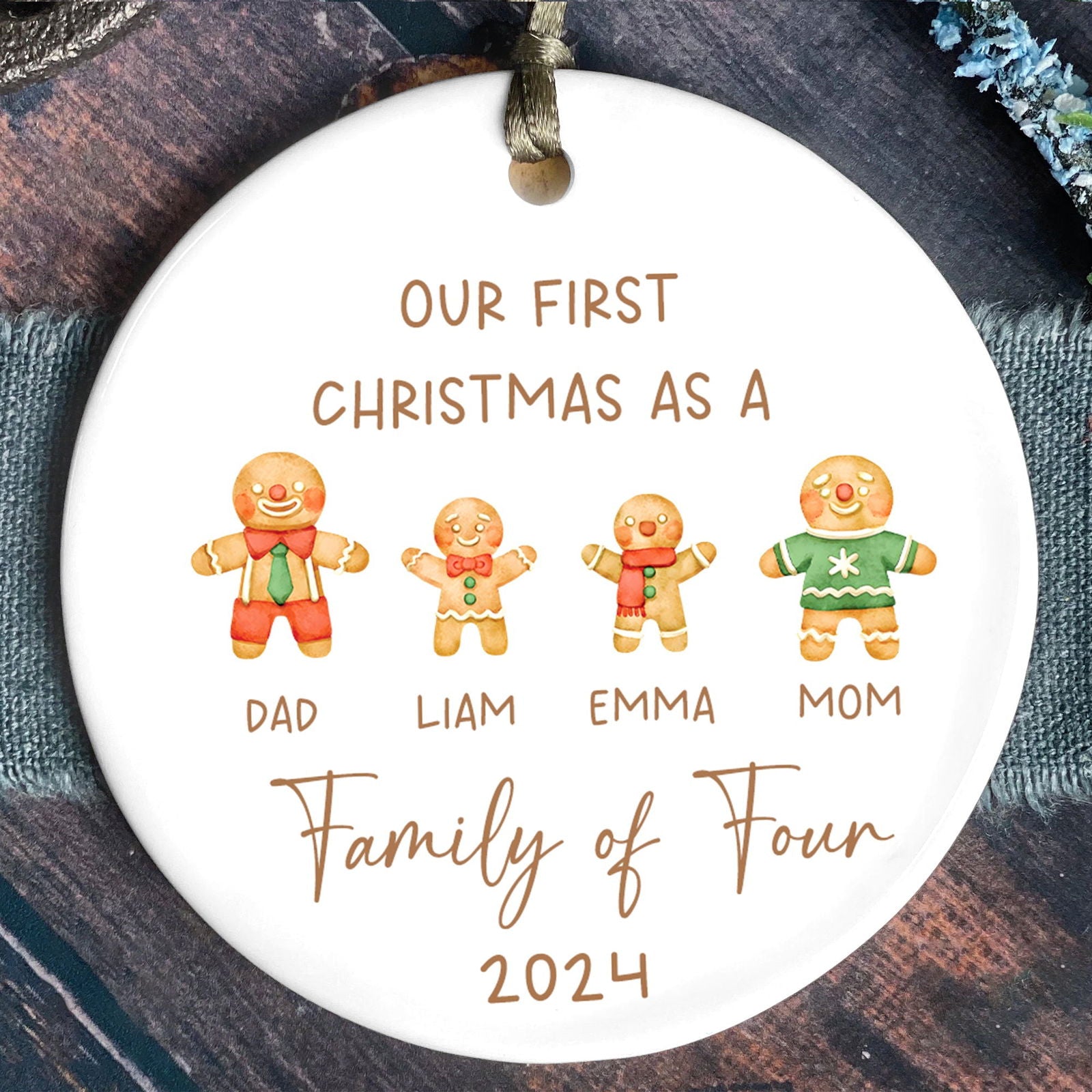 Personalized Ceramic Family Ornament, Family Christmas CX02-22 - 19Gifts