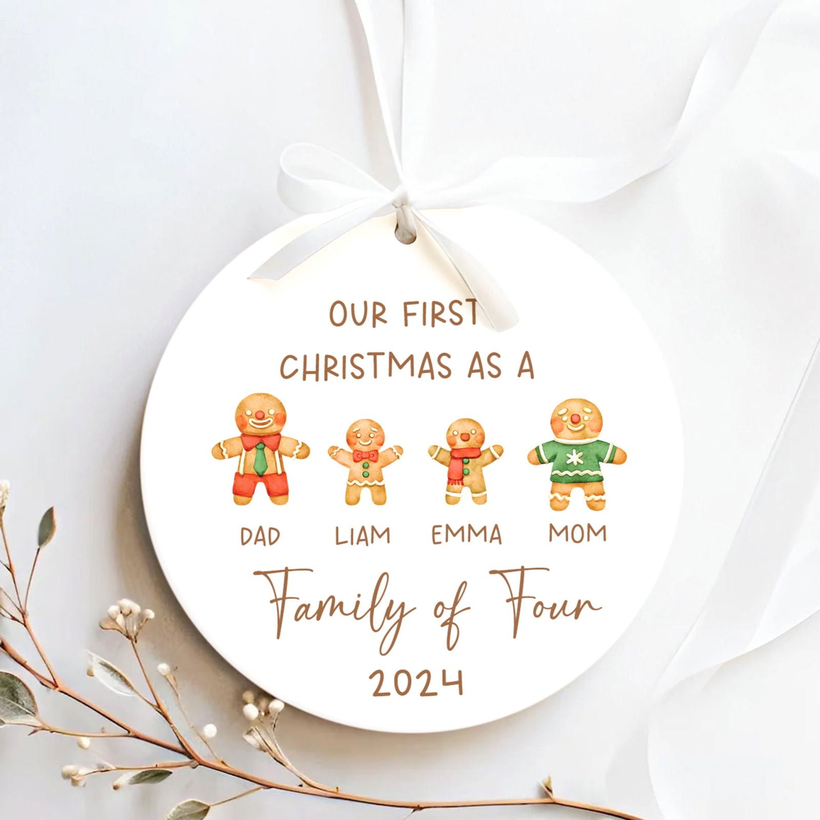 Personalized Ceramic Family Ornament, Family Christmas CX02-22 - 19Gifts