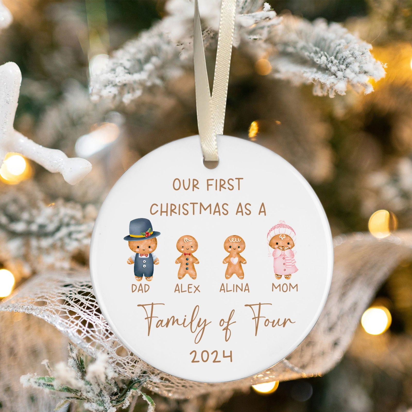 Personalized Ceramic Family Ornament, Family Keepsake CX02-23 - 19Gifts