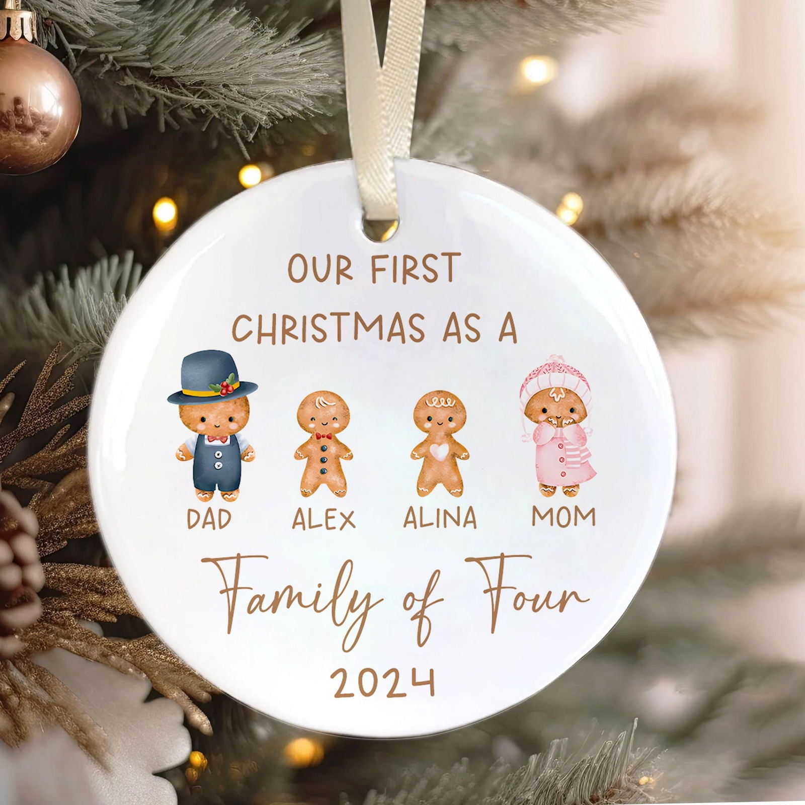 Personalized Ceramic Family Ornament, Family Keepsake CX02-23 - 19Gifts