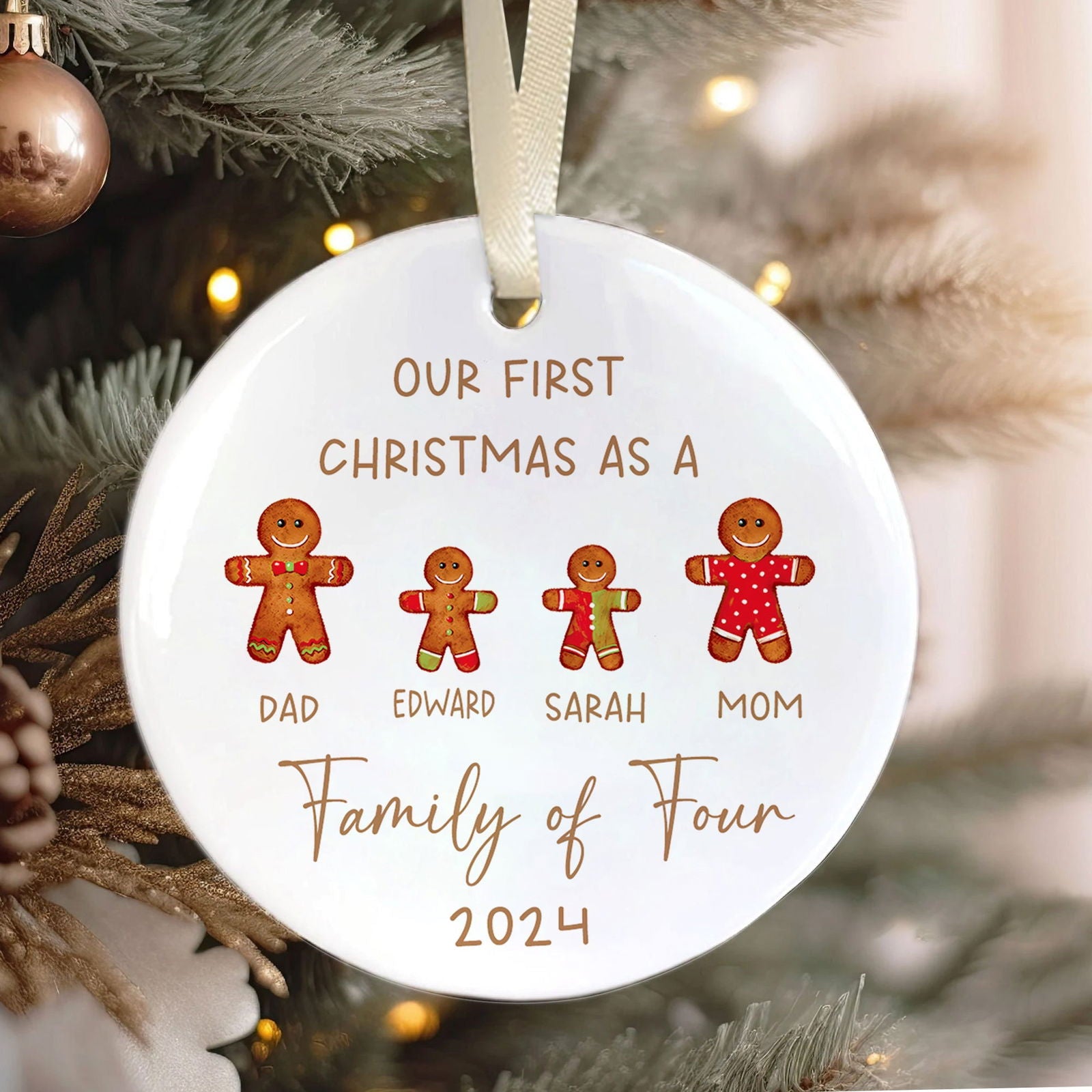 Personalized Ceramic Family Ornament, Family Keepsake CX02-24 - 19Gifts