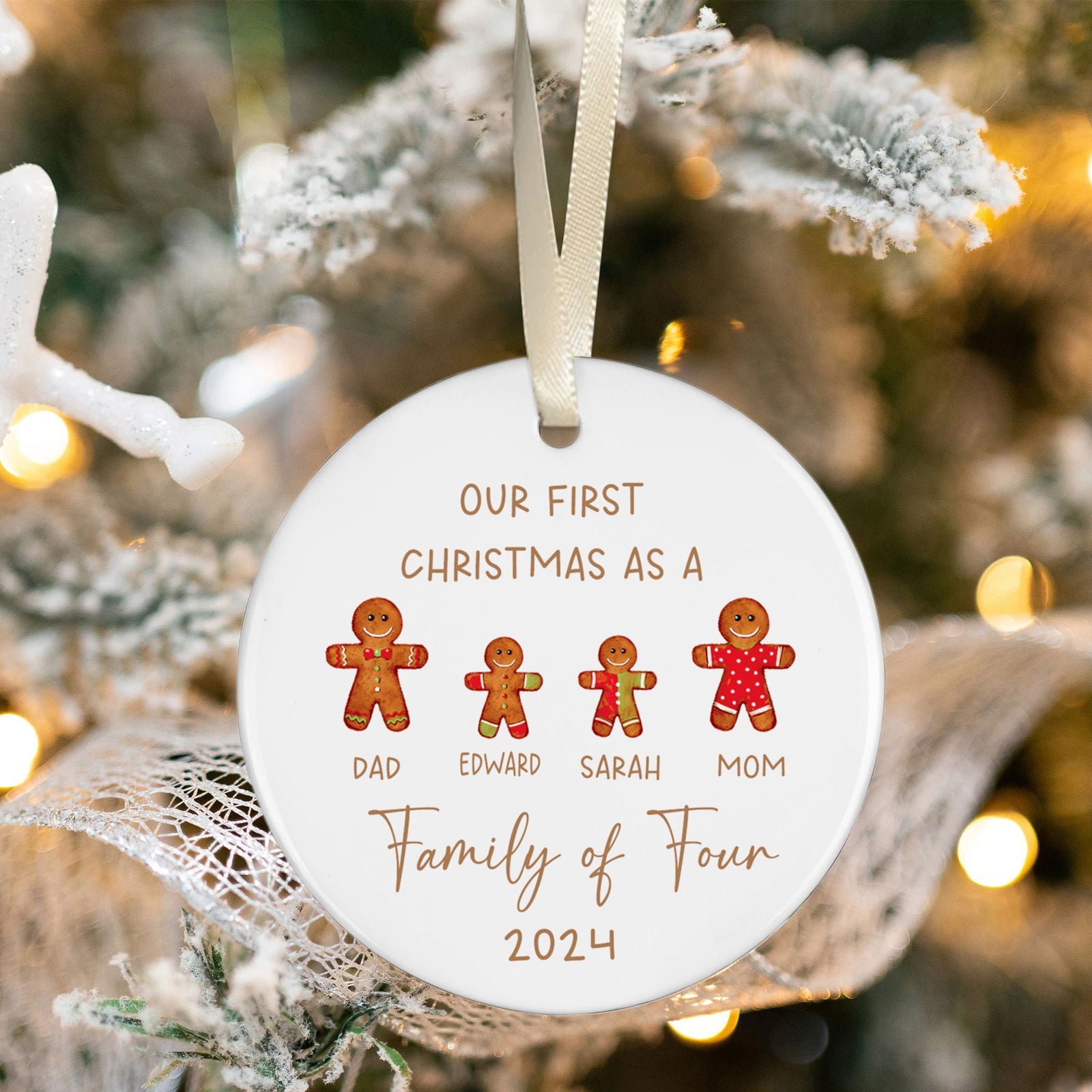 Personalized Ceramic Family Ornament, Family Keepsake CX02-24 - 19Gifts