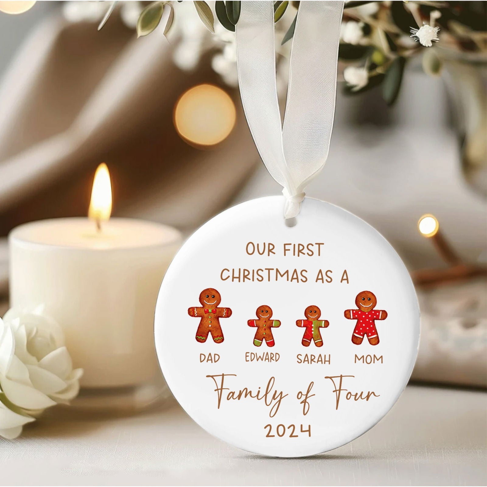 Personalized Ceramic Family Ornament, Family Keepsake CX02-24 - 19Gifts