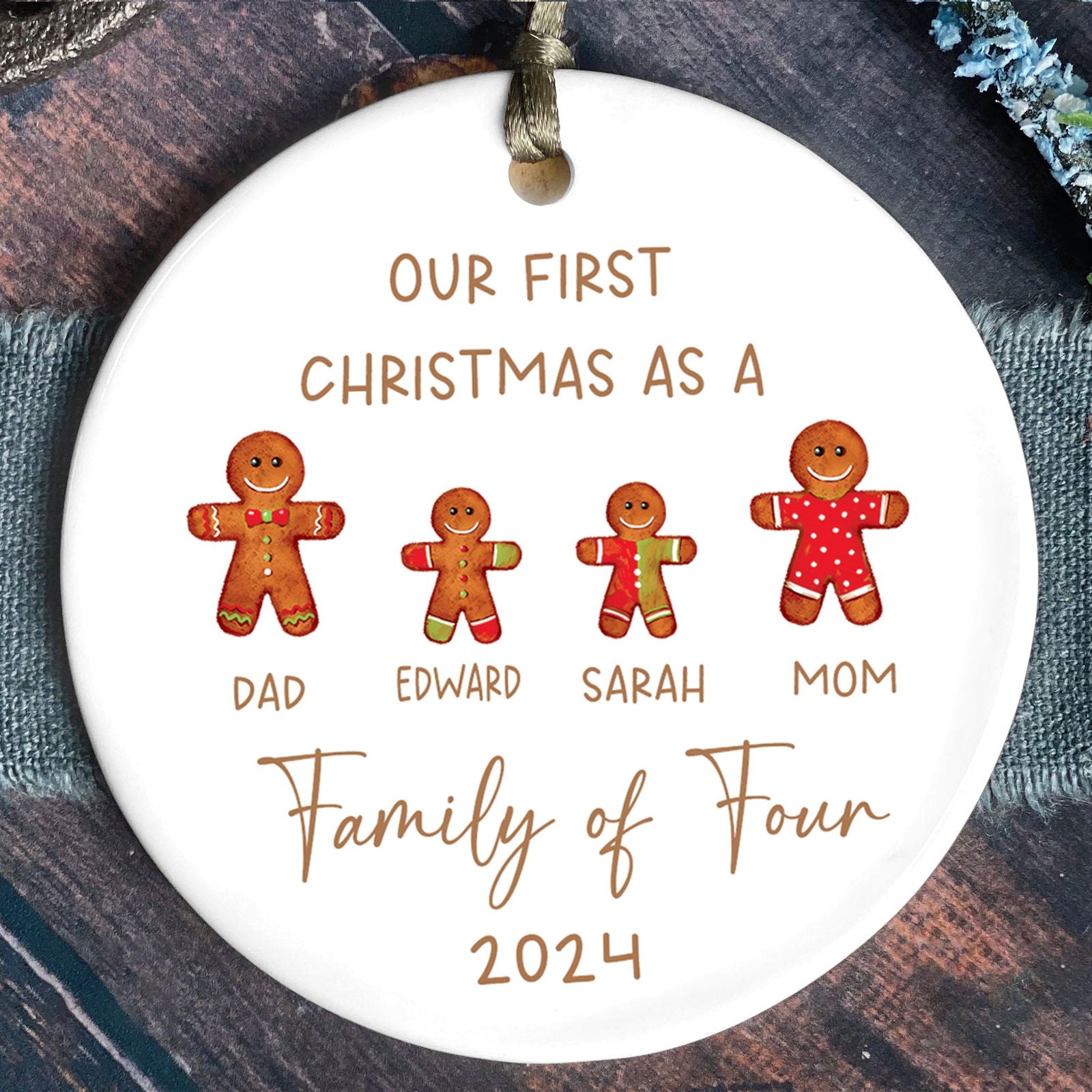 Personalized Ceramic Family Ornament, Family Keepsake CX02-24 - 19Gifts