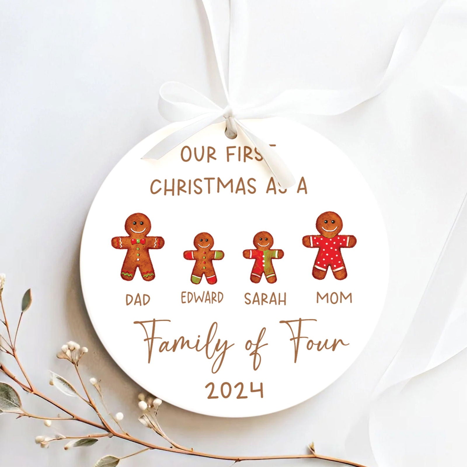 Personalized Ceramic Family Ornament, Family Keepsake CX02-24 - 19Gifts