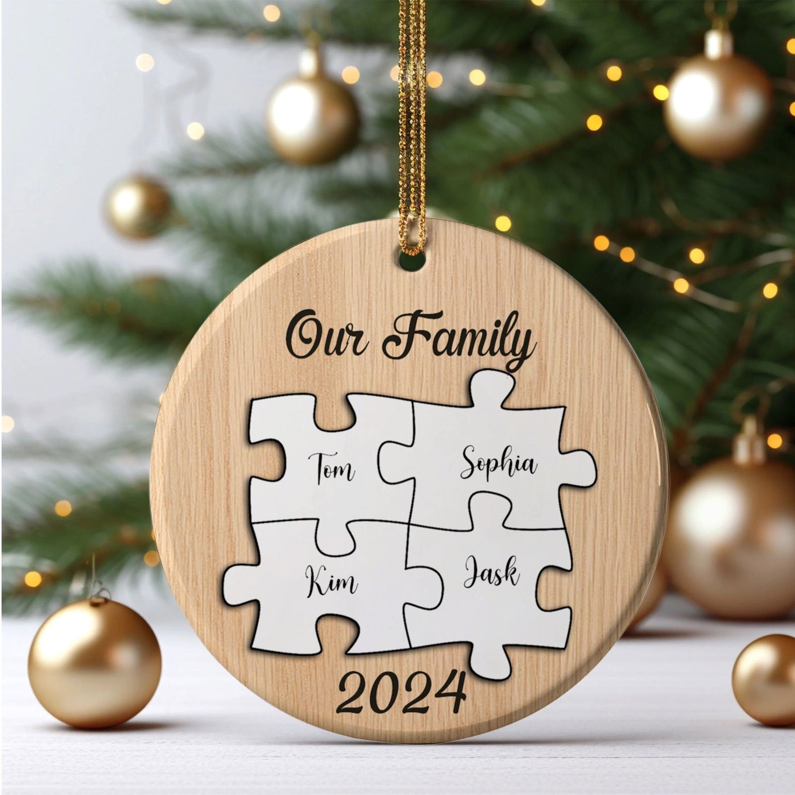 Personalized Ceramic Family Ornament, Puzzle Ornament, Pieces of our Family CX02-31 - 19Gifts