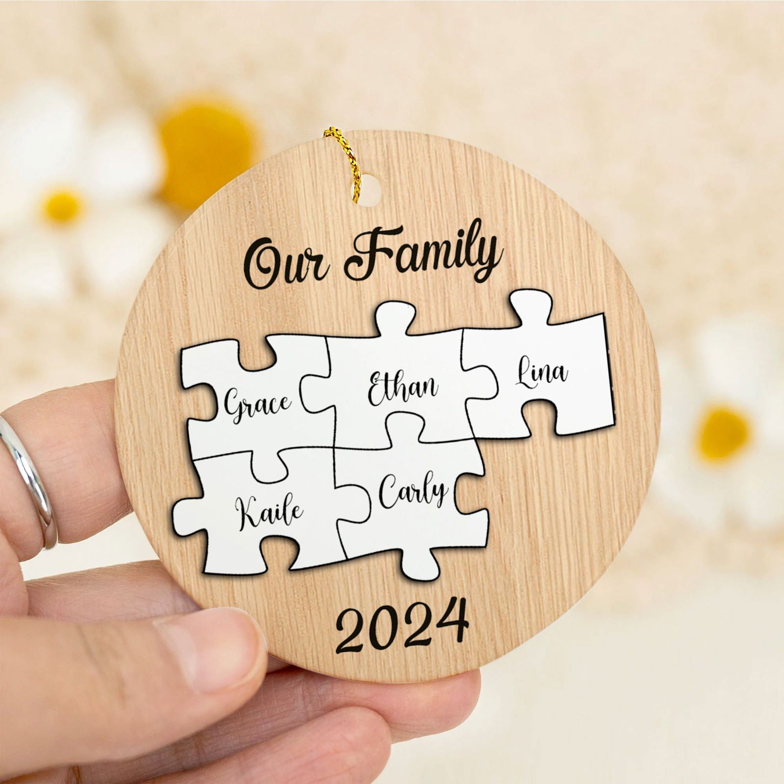 Personalized Ceramic Family Ornament, Puzzle Ornament, Pieces of our Family CX02-31 - 19Gifts