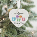 Personalized Ceramic Ornament Family Gift, First Christmas As A Family Of Four Footprints Ornament CY04-64 - 19Gifts