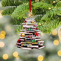 Personalized Christmas Book Tree Name Ornament, Book Lover Gift, Bookworm Gifts CF111 - 19Gifts