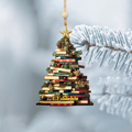 Personalized Christmas Book Tree Name Ornament, Book Lover Gift CF112 - 19Gifts