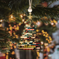 Personalized Christmas Book Tree Name Ornament, Book Lover Gift CF112 - 19Gifts