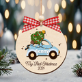 Personalized Christmas Car Baby Ornament, Wooden Baby First Christmas Ornament CF634 - 19Gifts