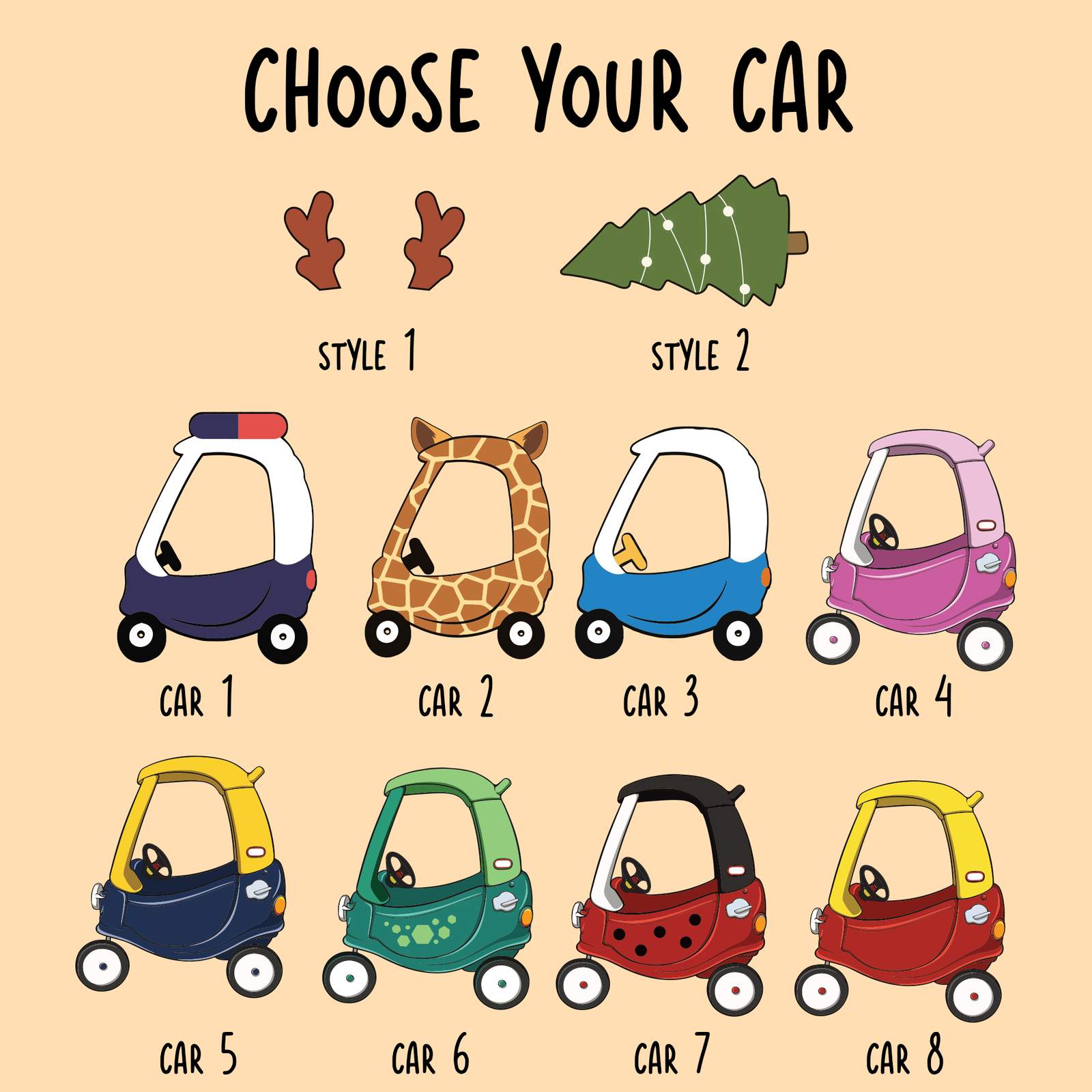 Personalized Christmas Cozy Coupe Baby Ornament, Wooden Baby Car Ornament CF626 - 19Gifts