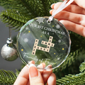 Personalized Christmas Crossword Glass Ornament 2024, Family Gift, New Mom New Dad Gift, GX04-90 - 19Gifts