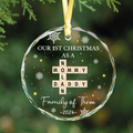 Personalized Christmas Crossword Glass Ornament 2024, Family Gift, New Mom New Dad Gift, GX04-90 - 19Gifts