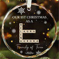Personalized Christmas Crossword Glass Ornament 2024, Family Gift, New Mom New Dad Gift, GX04-90 - 19Gifts