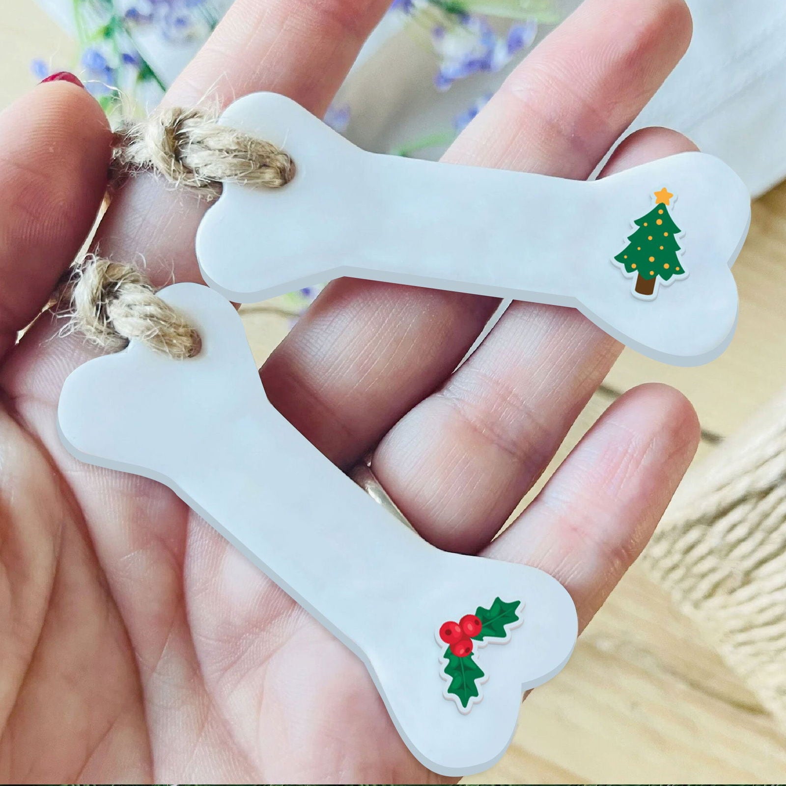 Personalized Christmas Dog Bone 2024 ornament, Personalized Pet ornaments CF28 - 19Gifts