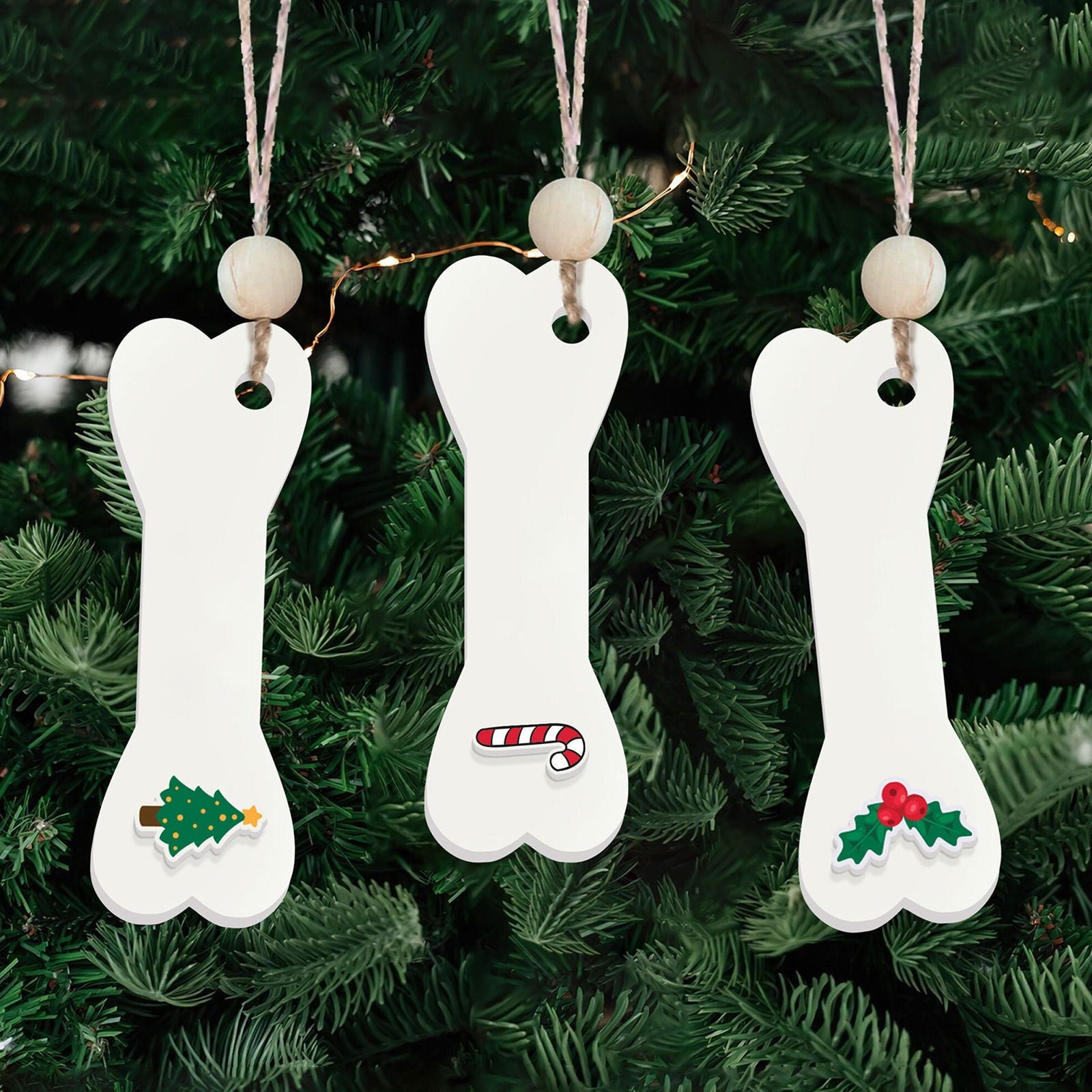 Personalized Christmas Dog Bone 2024 ornament, Personalized Pet ornaments CF28 - 19Gifts