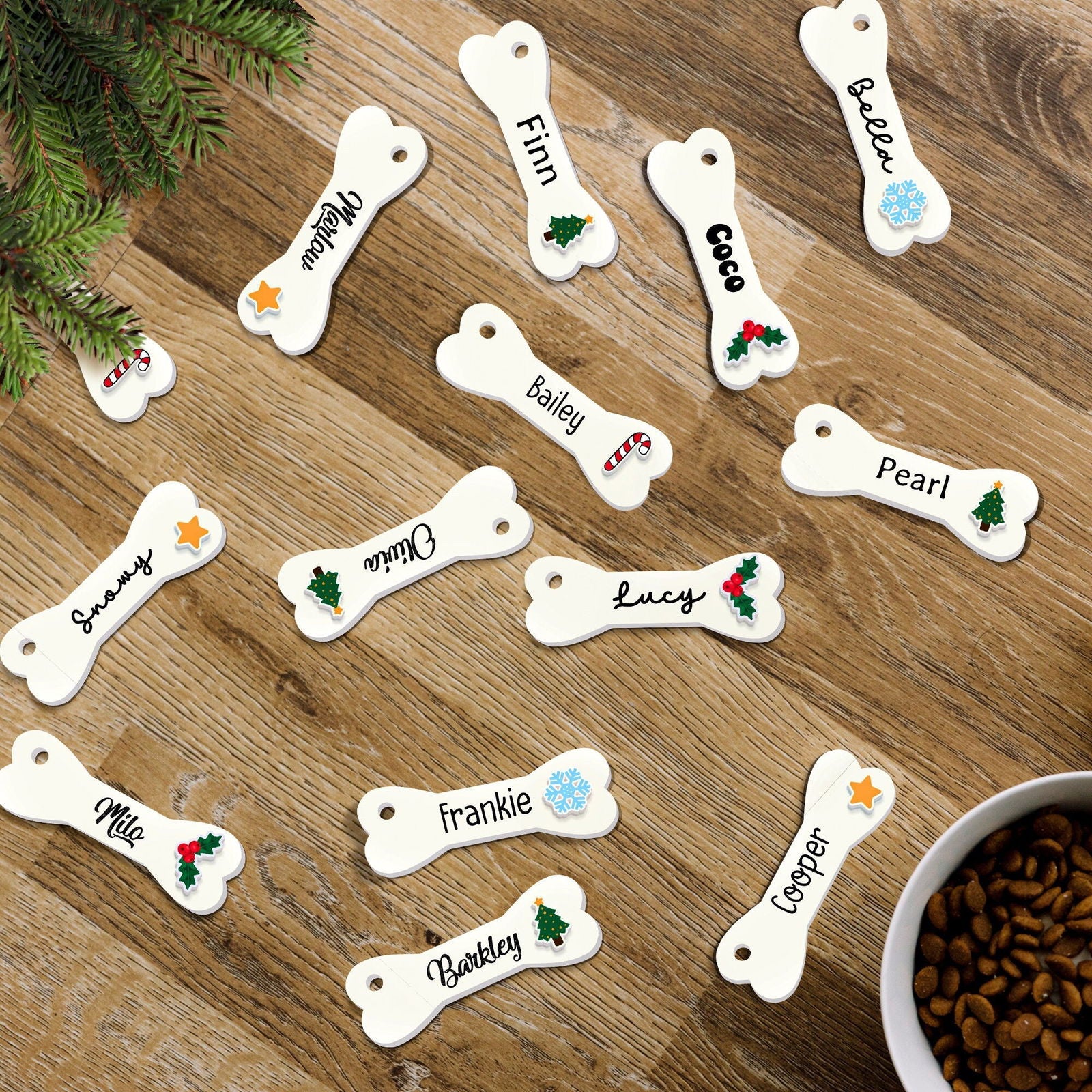 Personalized Christmas Dog Bone 2024 ornament, Personalized Pet ornaments CF28 - 19Gifts
