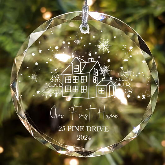 Personalized Christmas New Home Glass Ornament, Our First Home Ornament Gift GX03-4 - 19Gifts