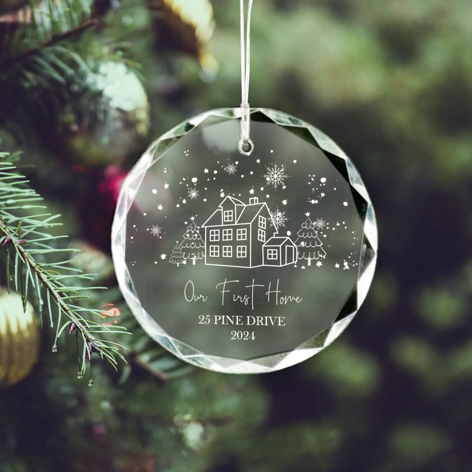 Personalized Christmas New Home Glass Ornament, Our First Home Ornament Gift GX03-4 - 19Gifts