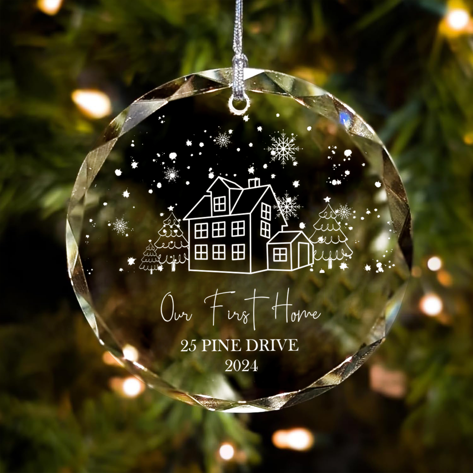Personalized Christmas New Home Glass Ornament, Our First Home Ornament Gift GX03-4 - 19Gifts
