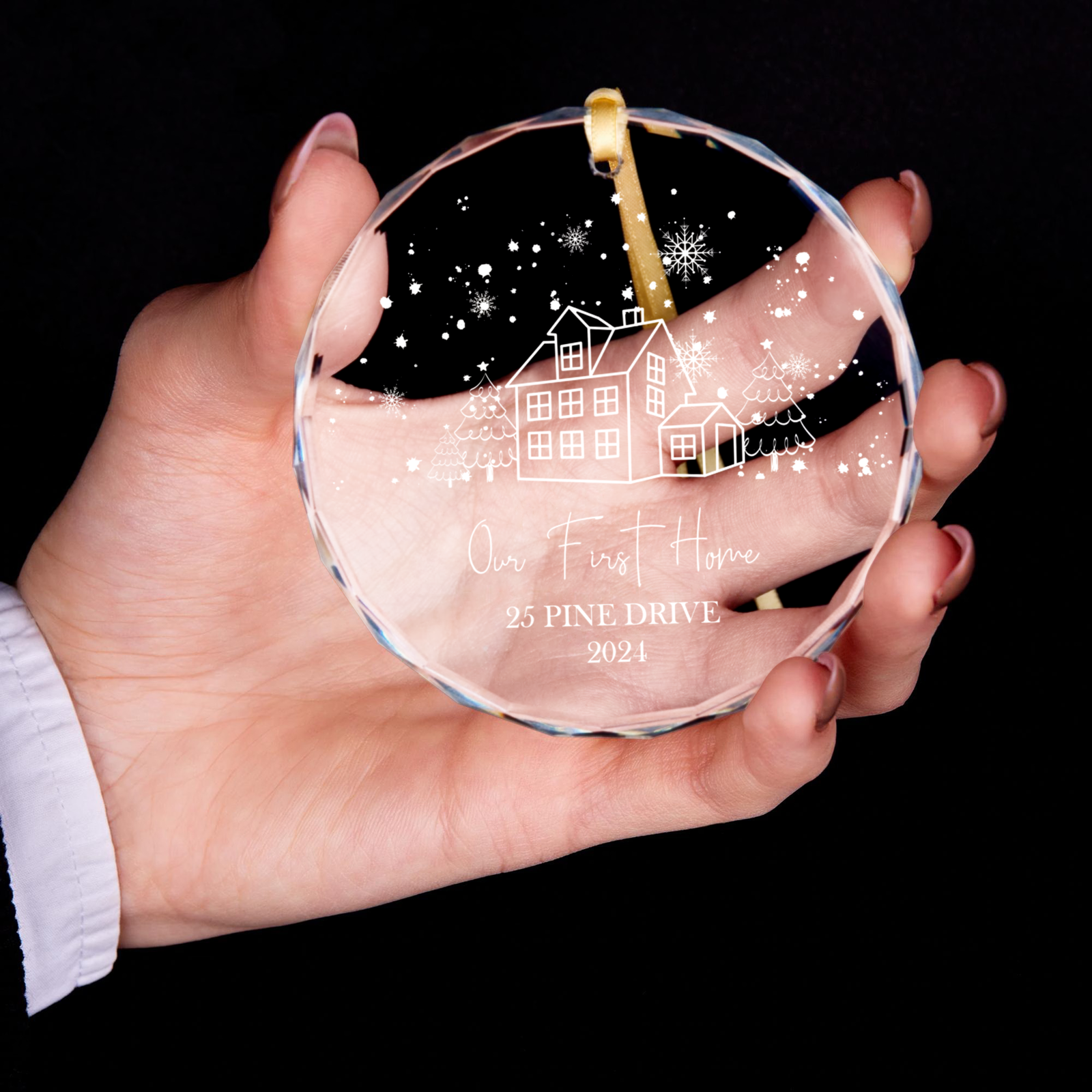 Personalized Christmas New Home Glass Ornament, Our First Home Ornament Gift GX03-4 - 19Gifts