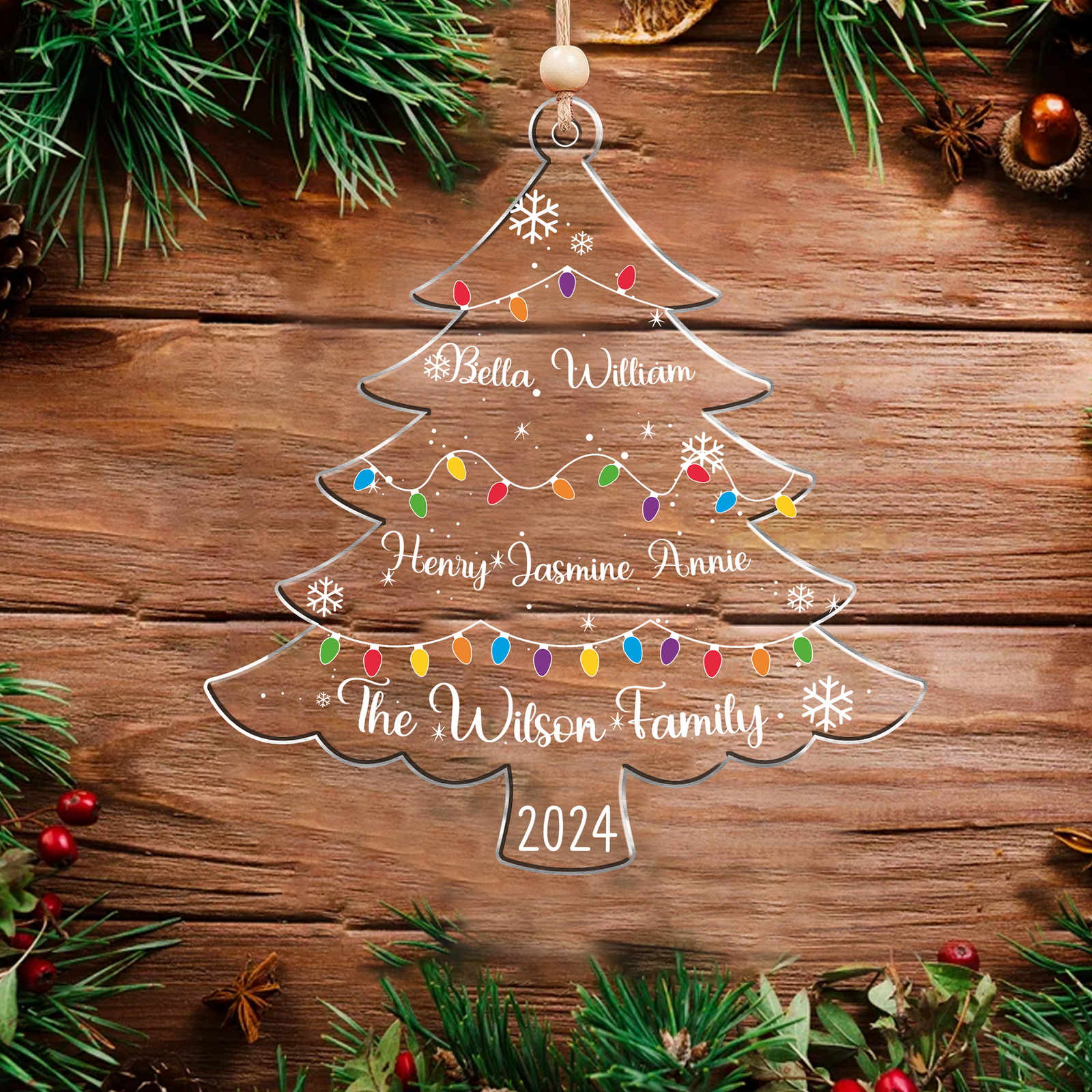 Personalized Christmas Tree With Family Names , Christmas Ornament 2024, CF644 - 19Gifts