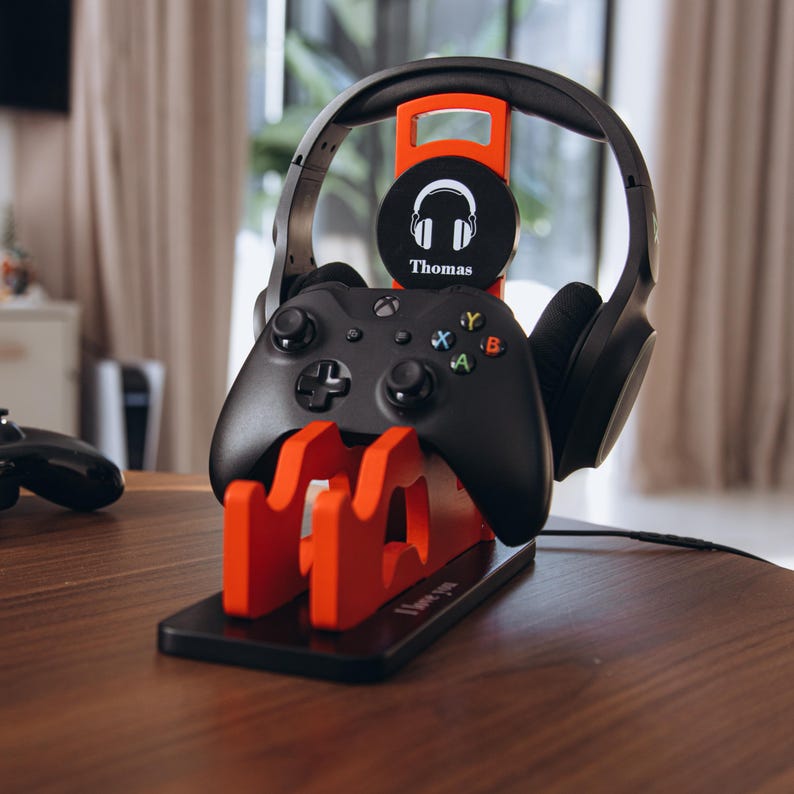 Personalized Controller Stand, Wooden Controller and Headphone Holder, CS19 - 19Gifts