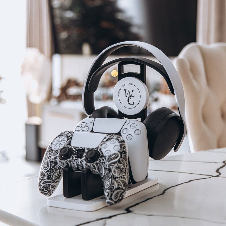 Personalized Controller Stand, Wooden Controller and Headphone Holder, CS19 - 19Gifts