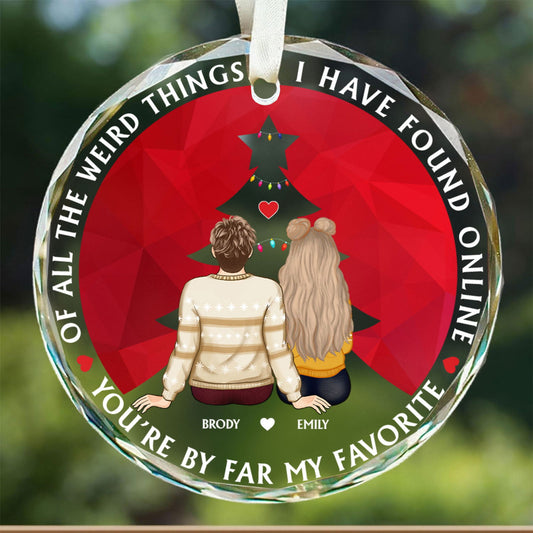 Personalized Couple Ornament, Christmas Glass Ornament, GX05 - 19Gifts