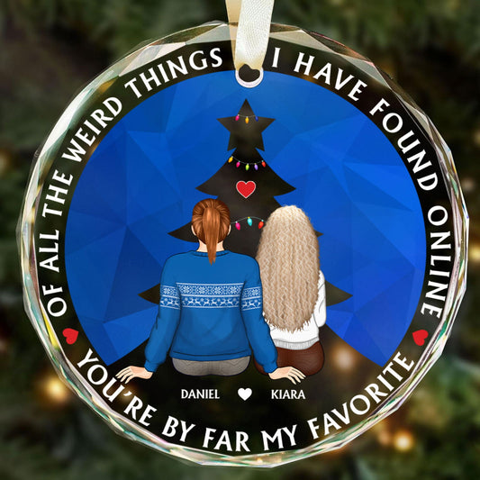 Personalized Couple Ornament, Christmas Glass Ornament, GX05 - 19Gifts