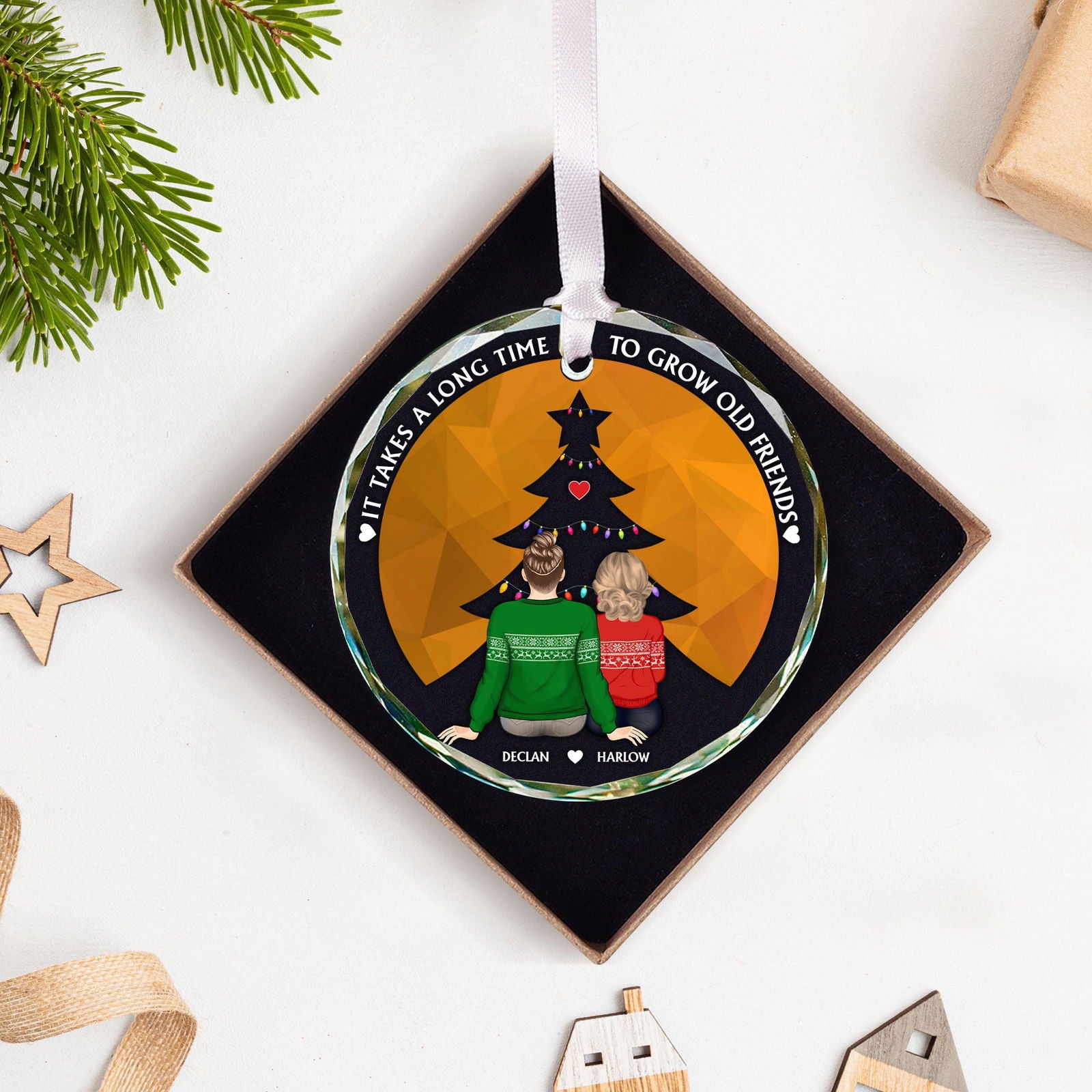 Personalized Couple Ornament, Christmas Glass Ornament, GX05 - 19Gifts