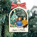 Personalized Couples Christmas Ornament, Two Layer Wooden Ornament, CF742 - 19Gifts