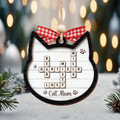 Personalized Crossword Cat Ornament, Pet Lover Ornament, Christmas Ornament CF596 - 19Gifts