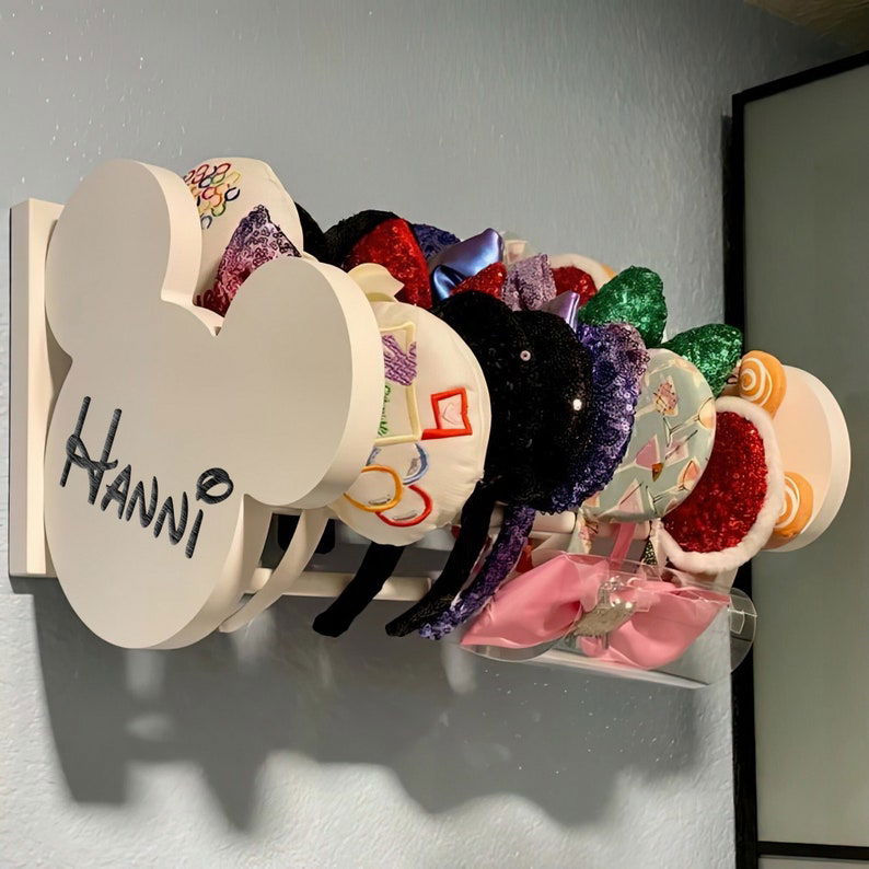Personalized DIY Wooden Ears Headband Holder, Girl Nursery Decor, Mickey Headband Display, MK01 - 19Gifts