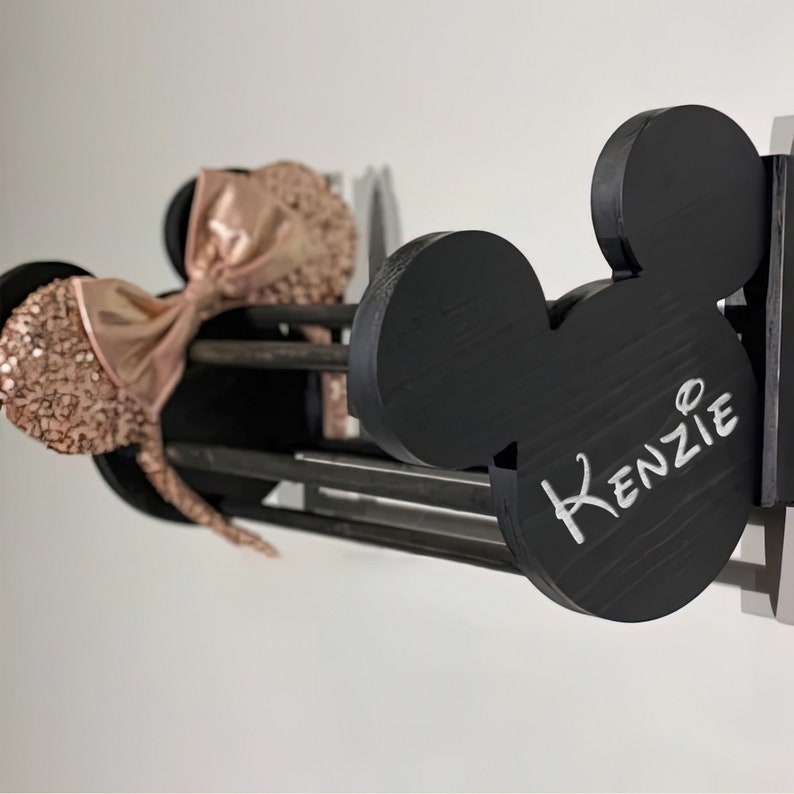 Personalized DIY Wooden Ears Headband Holder, Girl Nursery Decor, Mickey Headband Display, MK01 - 19Gifts