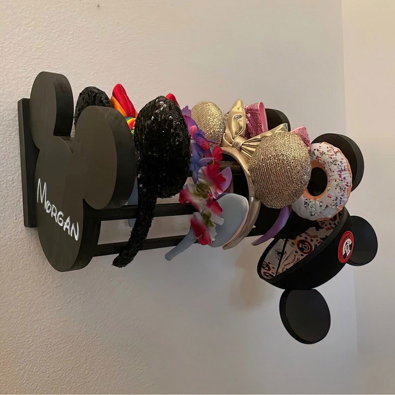 Personalized DIY Wooden Ears Headband Holder, Girl Nursery Decor, Mickey Headband Display, MK01 - 19Gifts