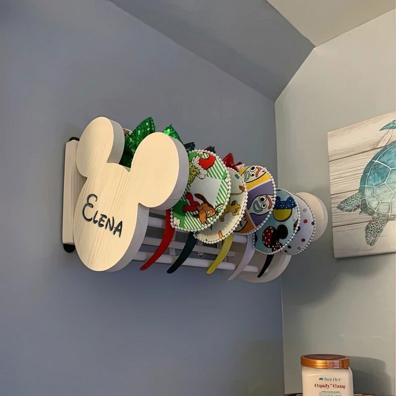 Personalized DIY Wooden Ears Headband Holder, Girl Nursery Decor, Mickey Headband Display, MK01 - 19Gifts