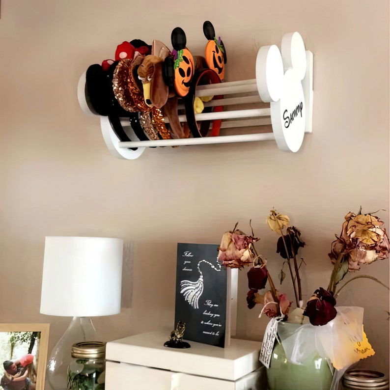 Personalized DIY Wooden Ears Headband Holder, Girl Nursery Decor, Mickey Headband Display, MK01 - 19Gifts