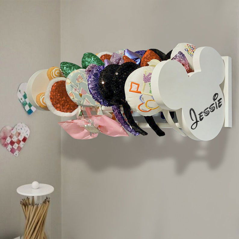 Personalized DIY Wooden Ears Headband Holder, Girl Nursery Decor, Mickey Headband Display, MK01 - 19Gifts