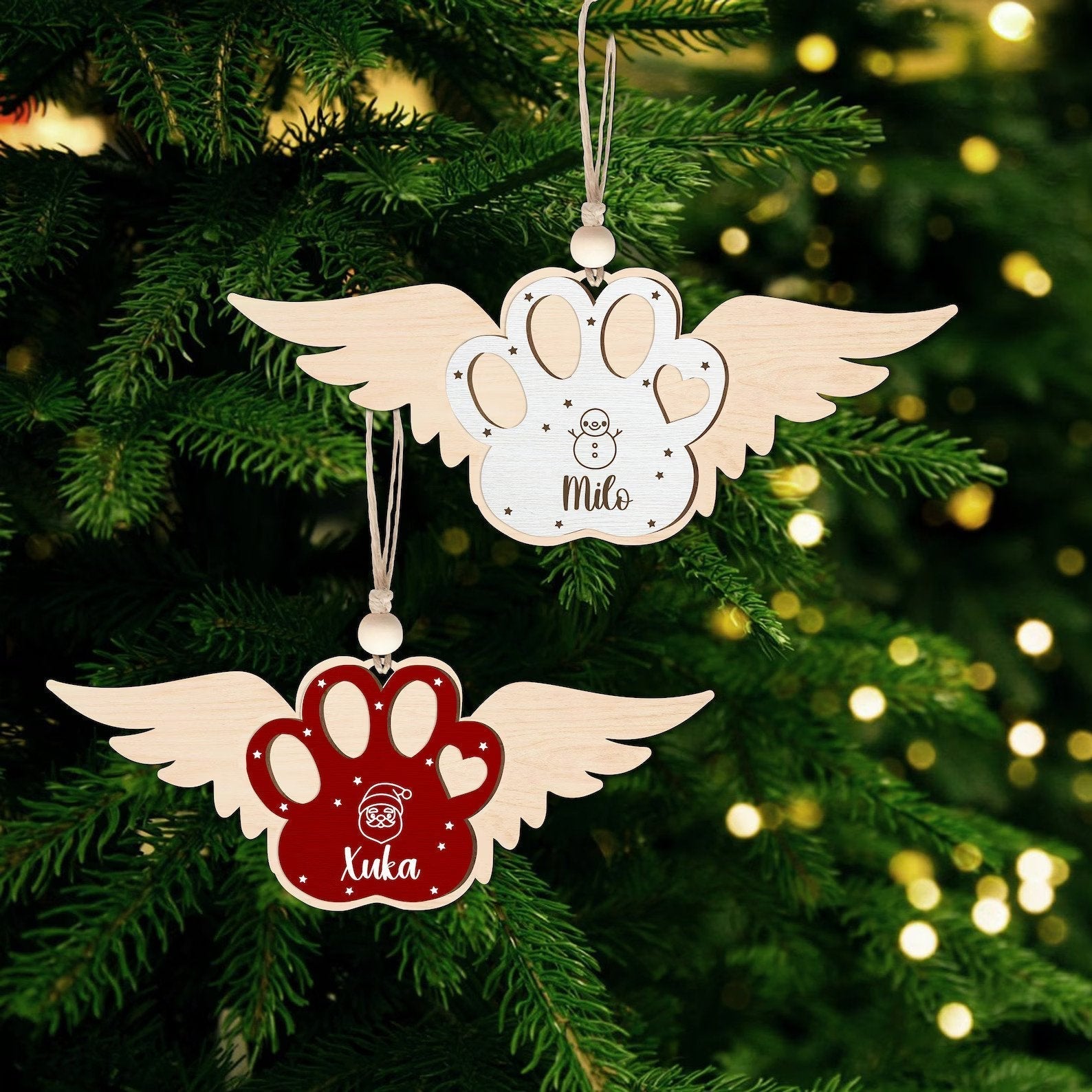 Personalized Dog 2024 Ornament, Dog Paw Ornament, Custom Pet Christmas Ornament, Animal 2024 Ornament, CF78 - 19Gifts