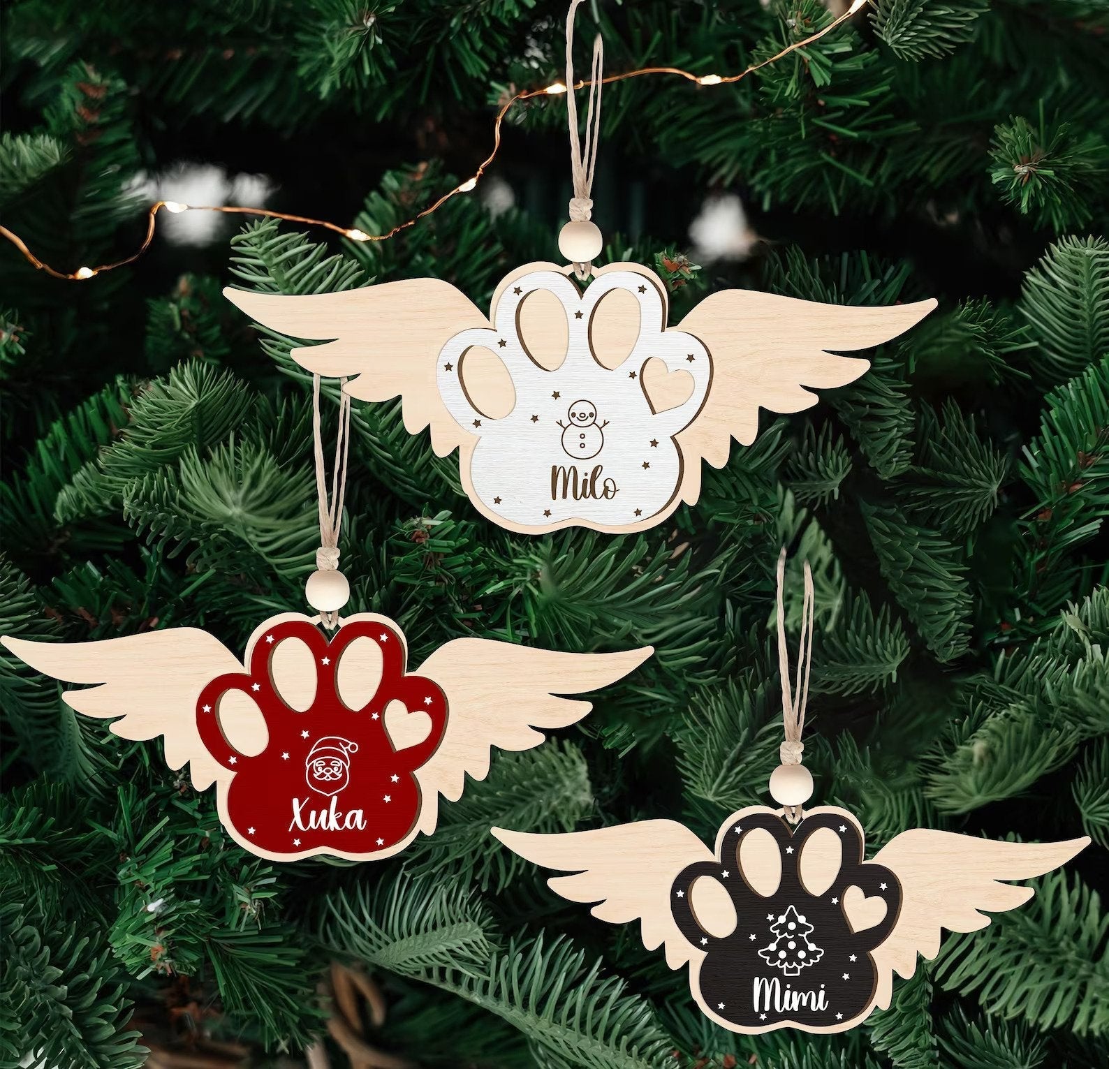 Personalized Dog 2024 Ornament, Dog Paw Ornament, Custom Pet Christmas Ornament, Animal 2024 Ornament, CF78 - 19Gifts