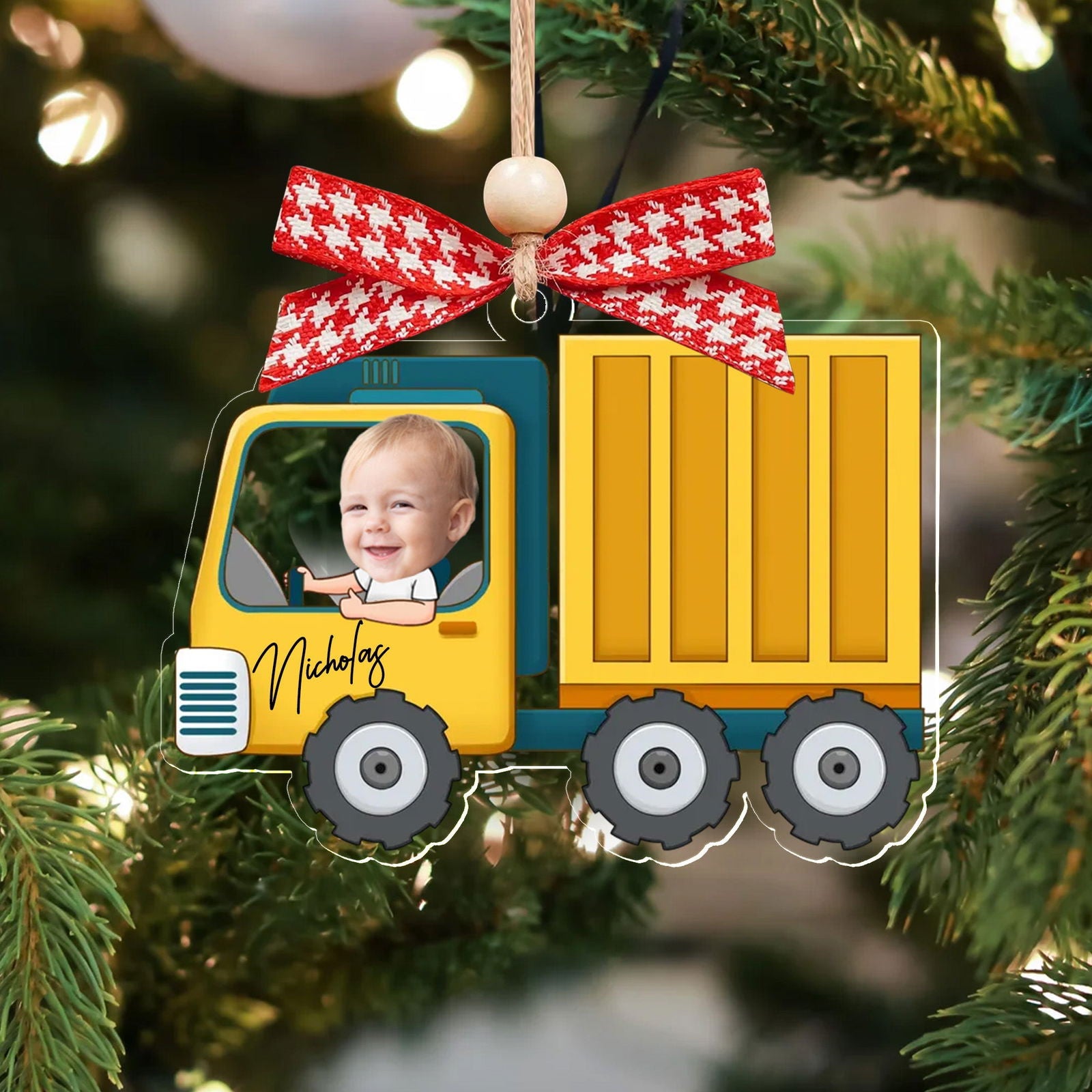 Personalized Drive Safe Daddy Car Hanger, Custom Car Baby Photo Ornament CF540 - 19Gifts