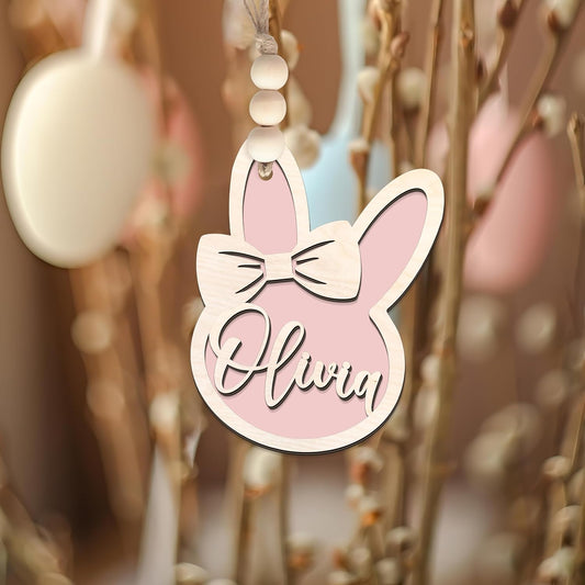 Personalized Easter Bunny Rabbit Ornaments, Wooden Easter Gifts Idea for Kids ET01 - 19Gifts