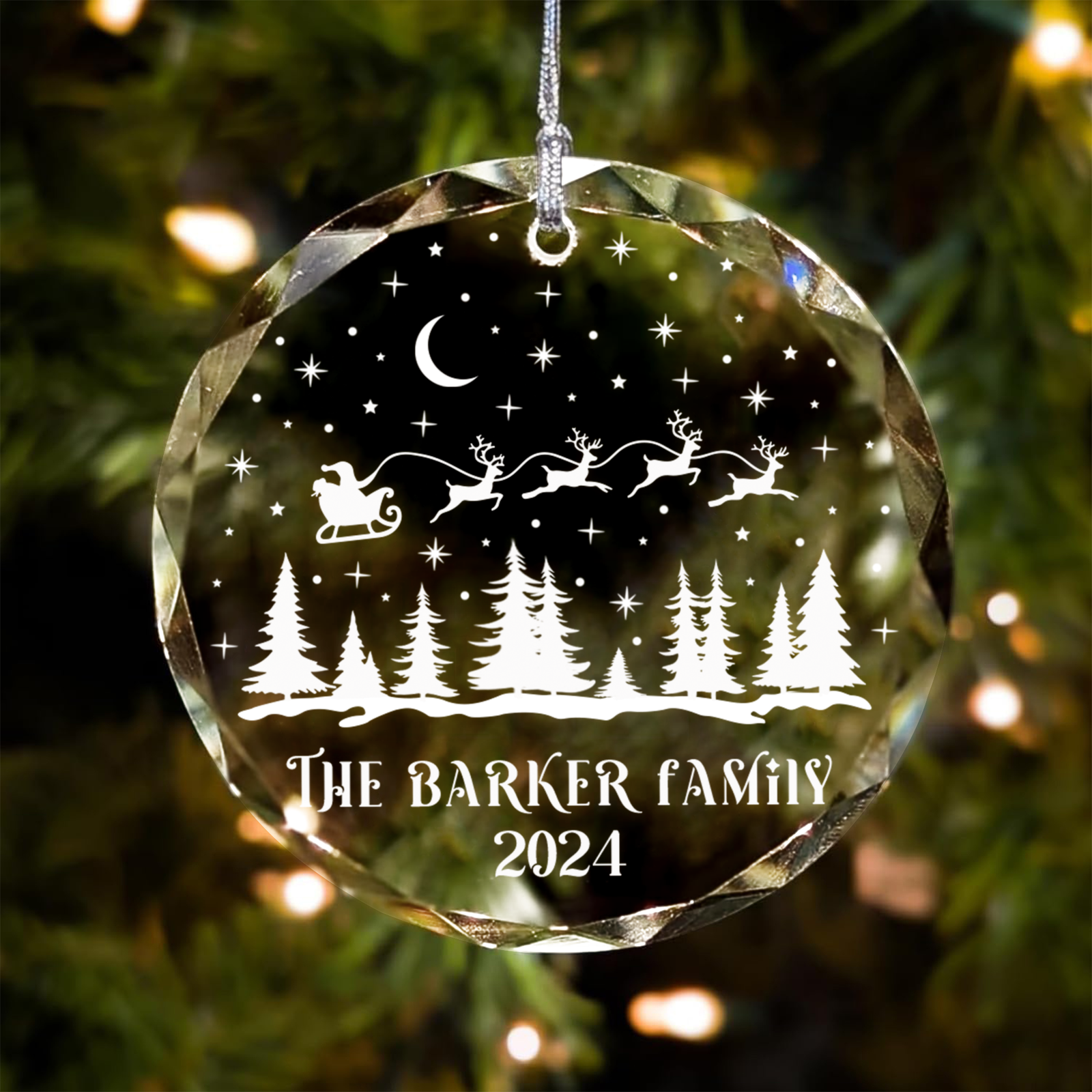 Personalized Family Christmas Glass Ornaments, Family Christmas GX02-1 - 19Gifts