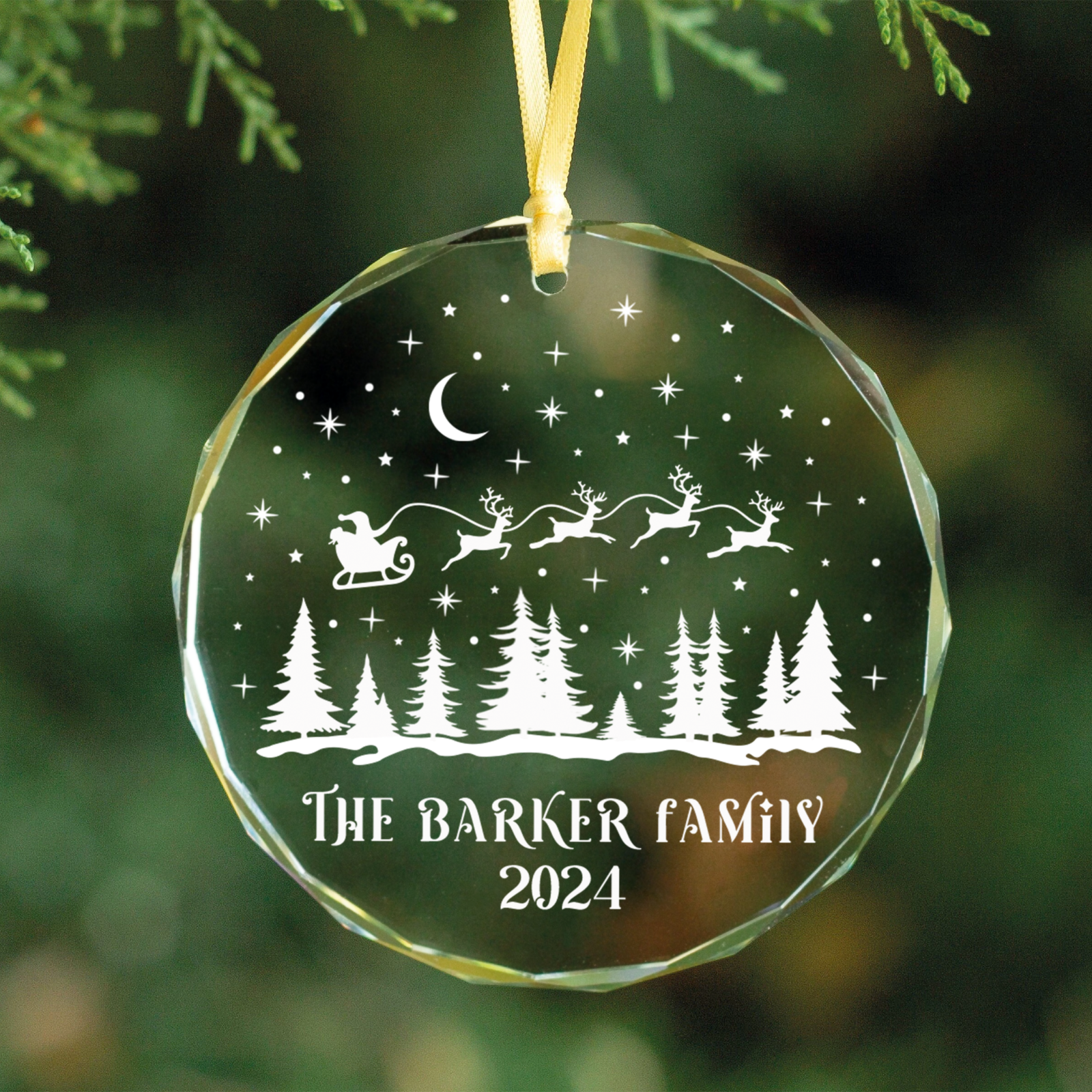 Personalized Family Christmas Glass Ornaments, Family Christmas GX02-1 - 19Gifts